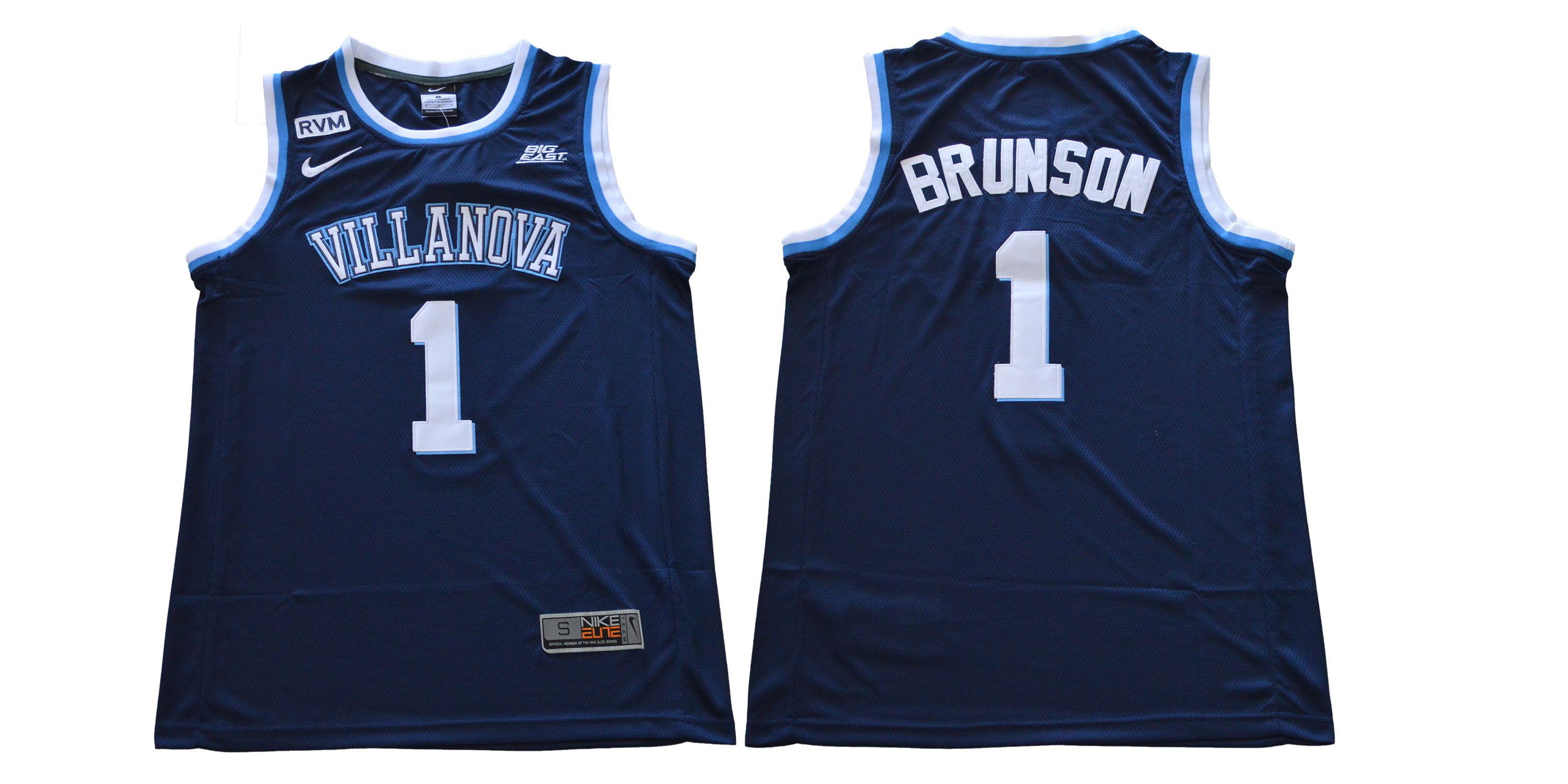 Men Villanova #1 Brunson Blue Nike NCAA Jerseys